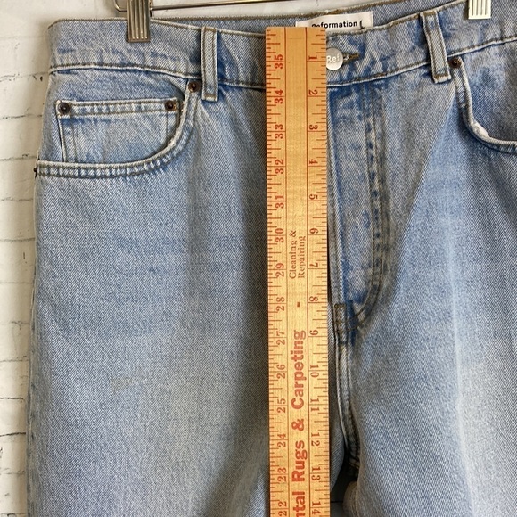 Reformation Baggy Jeans Light Wash Tahoe Rigid Denim Button Fly 10157 Jeans 31 - Picture 10 of 16